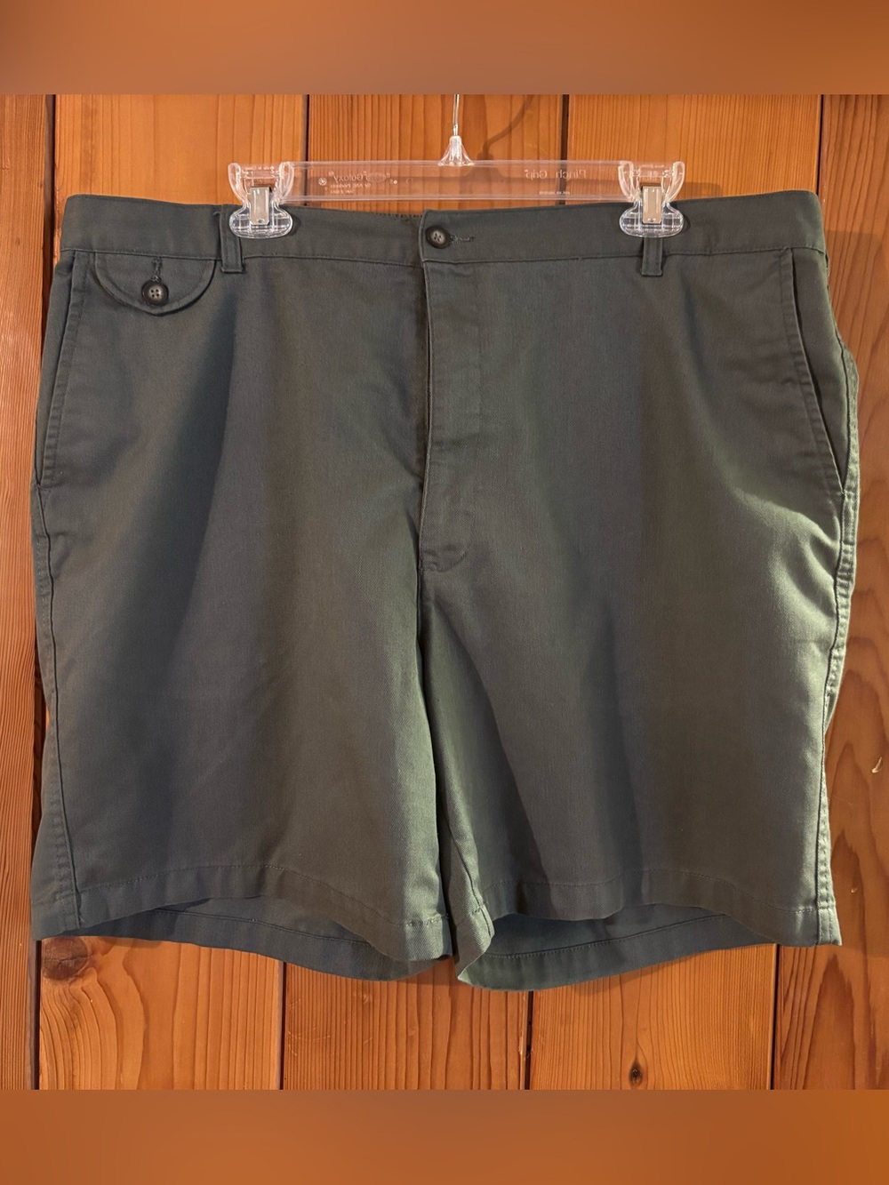 Towncraft Olive Green Flat Front Men's Shorts, 7” inseam